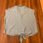 Modern Works NWT top Large Sage Green tie waist sleeveless button up thin Photo 5