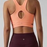 Athleta Conscious Cut-Out Crop Coral Sunset Twist Tank Top Sports Bra Photo 1
