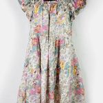 SEA NEW YORK Ines Pastel Floral Keyhole Mini Dress Ruffles Size 2 Photo 0