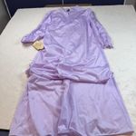 Vanity Fair  Vintage Lavender‎ Satin Lace Nightgown Long Sleeve M Photo 2
