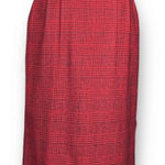 Woolrich Vintage Red Burgundy Plaid High Waisted Wool Skirt Size 6 USA Made Photo 0