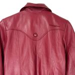 Guess Vintage Y2K  100% Leather Deep Red Burgundy Bomber Jacket Knit Trim Size XS Photo 6