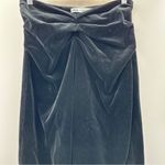 ZARA Black Velvet Ruched High Rise Straight Leg Ankle Pants Sz M Limited Edition Photo 3