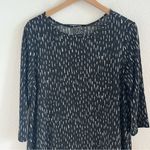 Clara Sunwoo Longline Black White Printed Tunic Top Lagenlook Mature Modest M Size M Photo 2