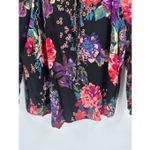 Andrée Andree by Unit Dark Romantic Floral Peasant Blouse Size1X Plus Long Sleeve Flowy Photo 6