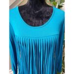 Melissa Paige  Women Blue Viscose Round Neck Long Sleeve Casual Top Blouse Size L Photo 3