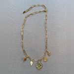 Lucky Charm Necklace Green accents, 5 Charms, gold‎ tone hardware, feels solid Photo 5