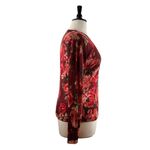 Loft Cardigan Sweater Button Up Long Sleeve Burgundy Pink Floral Women’s Size XL Photo 2