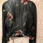 BLANK NYC Floral Embroidered Studded Faux Leather Moto Jacket Photo 6