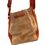 Artelusa 100% Cork bucket bag purse orange Portugal neutral boho Photo 3
