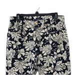 CHAPS Black & White Floral Cropped Ankle Pants Size 10 Photo 3