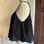 Free People | FP One Black Gauze Lattice Neck Swing Tank Geo blouson Boho Small Photo 2