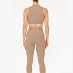 Ribbed Mock Neck Bra Size XS Light Brown NWOT Photo 3