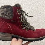 JOSEF SIEBEL Sandra 67 Burgundy Faux Fur Trim Suede Leather Ankle Boot Size 9 Photo 3