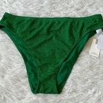 Good American  Sparkle Good Waist Cheeky Bikini Bottom Summer green size 7 Photo 1