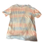 Pink Lily  Pink & Blue Tie Dyed‎ Slouchy Short Sleeve T Shirt Size Medium Photo 0