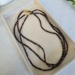 Set of Three Heishi Shell or Stone Bead Necklace Brown Photo 1