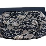Nine West  Black Floral Lace Clutch With Wood Handles Photo 1