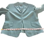Akris Punto Sumptuous Aqua Jacket 100% Wool Light Blue Hook & Eye Flaws US 12 Photo 12