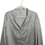 Gap  Body Sz S Pajama Top Sleepwear Loungewear Black Pink Geometric Button Up Photo 1