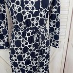 Merona  Geometric Links Collared Tie Waist Shirt Dress Blue White Small Photo 5