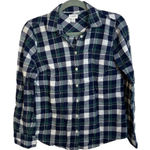 J.Crew NAVY AND GREEN PLAID FLANNEL Photo 0