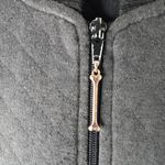 Dogzilians S Zip Front Bling Quilted Dog Lover Jacket in Dusty Black Silver Photo 6