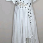 L'Atiste by Amy White One Shoulder Grecian Goddess Asymetrical Dress Size L Size L Photo 0