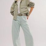 AGOLDE NWT Luna Pieced Wide Leg Jeans Size 27 Mint Green Wash Baggy Barrel Denim Photo 0