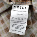 Motel Plaid Puff Sleeve Tie-Front Dress Size S Brown & Green Check Cottagecore Photo 11