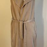 Stradivarius  Khaki Lightweight Sleeveless Open Front Trench w Attached Sash S Photo 0