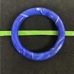 Cobalt Blue & White Swirl Glass Bangle Bracelet 2 5/8" Across Inside Photo 3