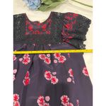 Sea New York Floral Silk top Crochet Trim Size 4 like‎ new Blue Photo 3