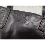 Coach Large Black Leather Tote Handbag Purse F33714 Large with Dust Bag Storage Photo 4