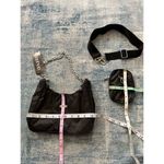 Boohoo NWT!  Black Nylon Shoulder Bag w Detachable Crossbody Strap and Pouch Photo 4