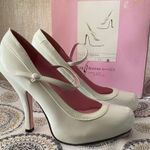 Leg Avenue Shoes By Ellie White Baby Doll Heels Size 8 New With Box Photo 1
