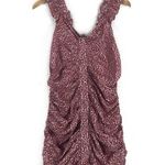 VICI Red White Floral Ruched Stretch Ruffle Sleeveless Mini Dress XL Photo 0