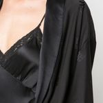 Alexander Wang Black Silk Logo Kimono Romper Photo 2