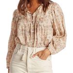 Cleobella  Helena Babydoll Blouse in Ivory and Pink Floral Women’s Size S Photo 0