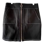 INC Zip Front Stretch Skirt Stitch Front Sz Medium Black Business Casual Office Photo 0