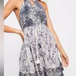 Free People Beach Day Mini Dress Halter Neck Blue Print Size XS Photo 5