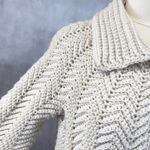 Handmade Womens Crochet Cardigan Size M Chunky Textured Artisan Cottage 70s Vibe Size M Photo 3