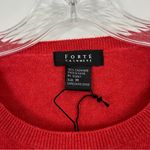 Forte Cashmere Red Crewneck Sweater Lightweight Size Medium Photo 4