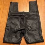 Current/Elliott  The Stiletto Biker Zipper‎ Black Coated Cropped Jeans Size 26 Photo 14