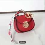 Elegant Mini Saddle Bag
Keychain with Premium Silk
Scarf Beige Grey Gray Photo 4