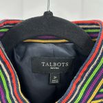 Talbots Cotton Blend Striped Blazer Multicolor Lined pop of color artsy 4P Photo 9