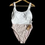 Daniel Cremieux Cremieux Seawater White & Mauve Colorblock One Piece Swim Suit New Size Medium Photo 2