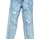 Judy Blue  Skinny Fit Beach Splash Distressed‎ Light Wash Button Fly Jeans 3/26 Photo 0