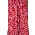 kourt Sienna Pink Orange Tropical Cropped Wide Leg Cool Cotton Relaxed Pants S Photo 1