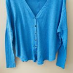 Urban Outfitters Out From Under Jojo Oversized Waffle Knit Top Blue Sz S… Photo 2